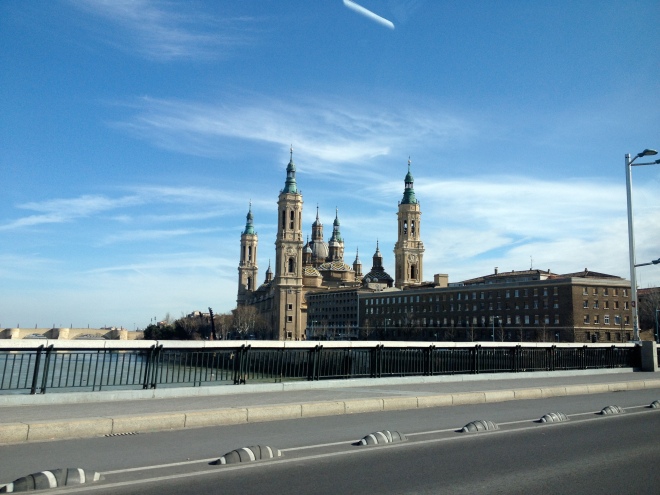 Driving into Zaragoza